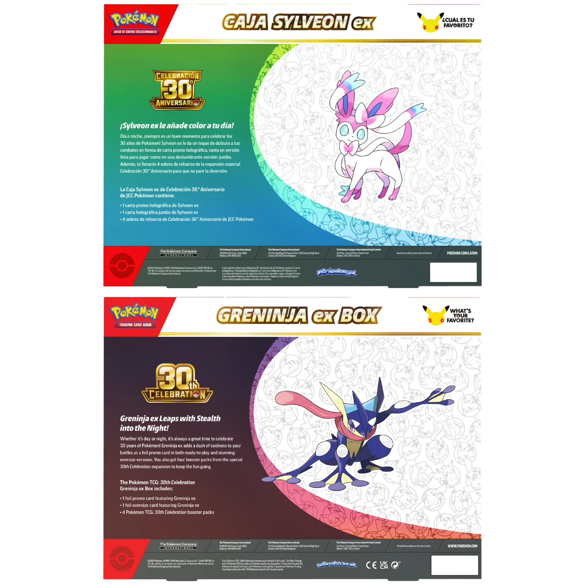 30th Celebration - Greninja ex / Sylveon ex Box (Preventa) - Greninja EX