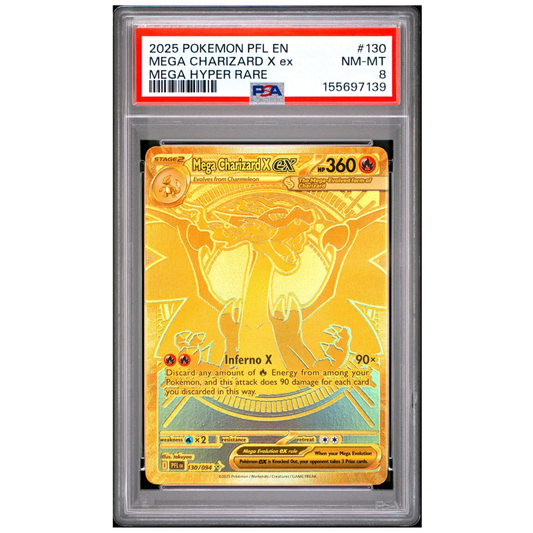 Mega Charizard X ex (130/094) | PSA 8 - Phantasmal Flames